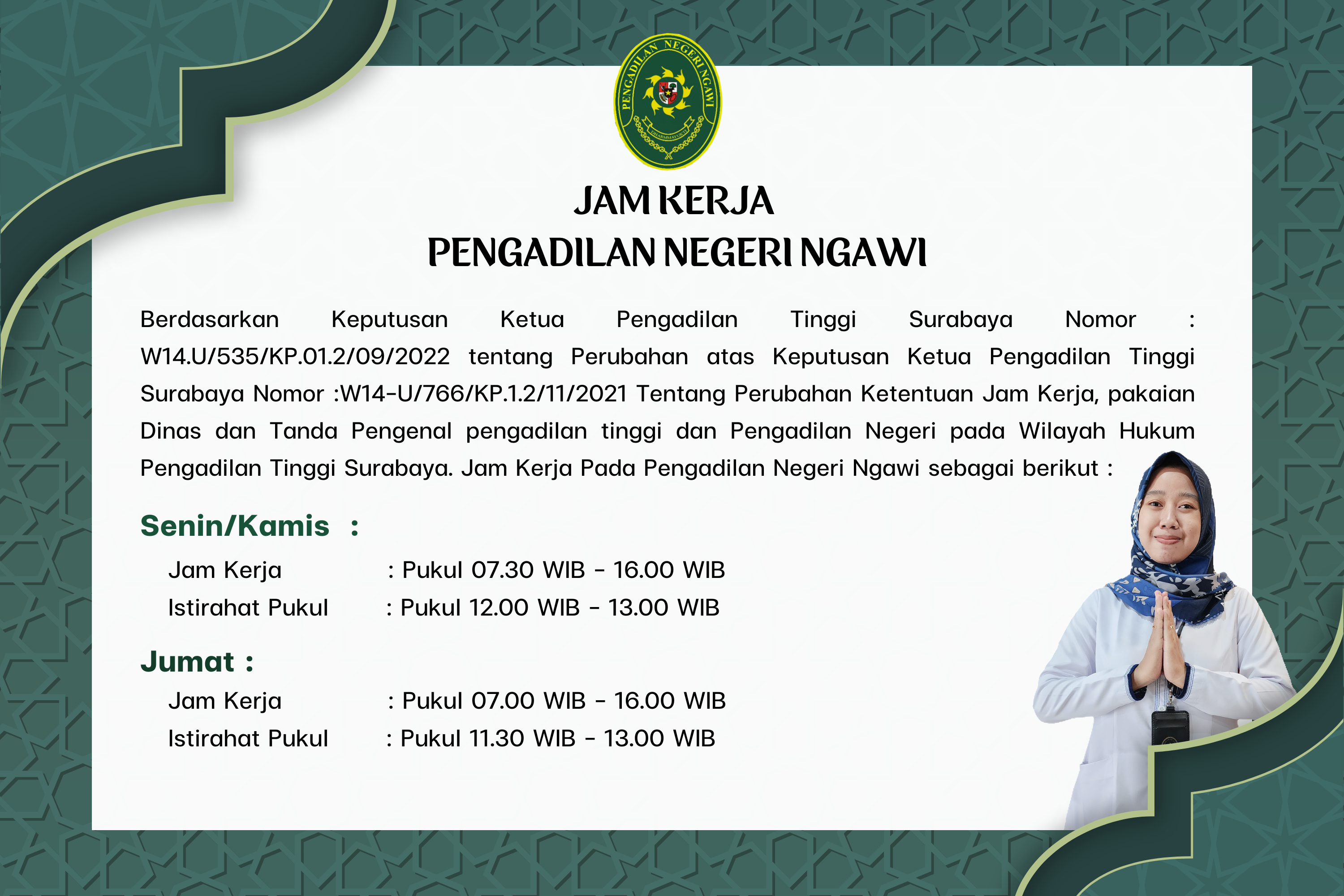 Jam Kerja Pengadilan Negeri Ngawi