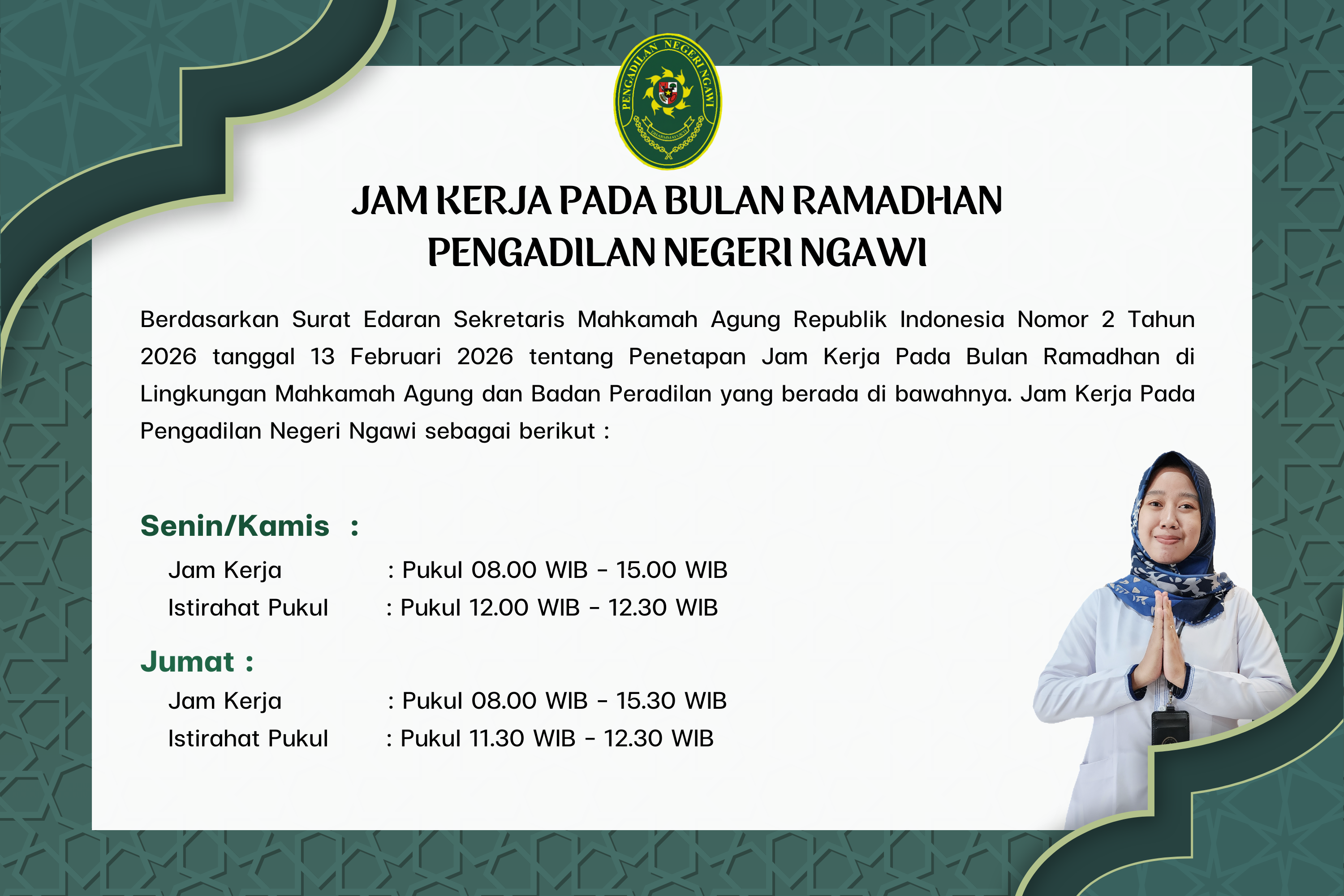 Jam Kerja Pengadilan Negeri Ngawi